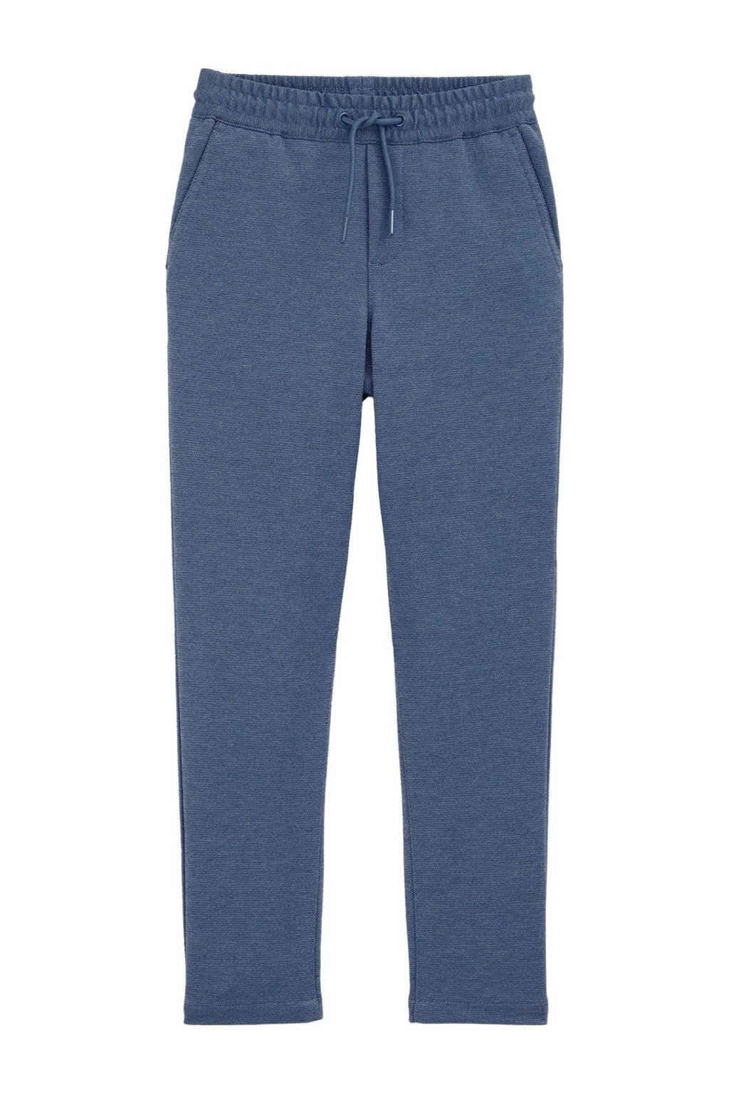 WE Fashion slim casual broek blauw