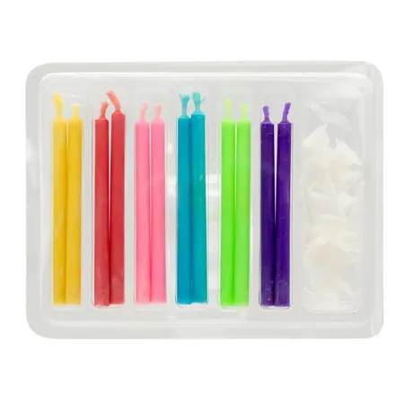 Idena Partykerzen - 12er Set, bunte Flamme, mehrfarbig