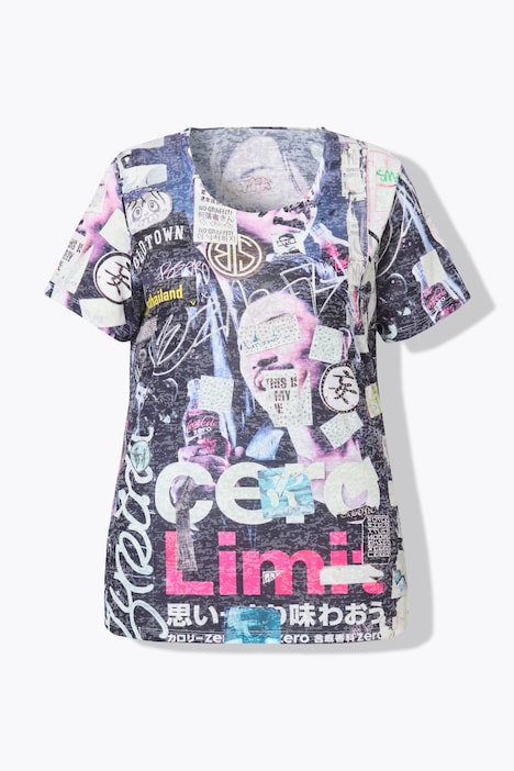 T-Shirt, Alloverdruck, Halbarm