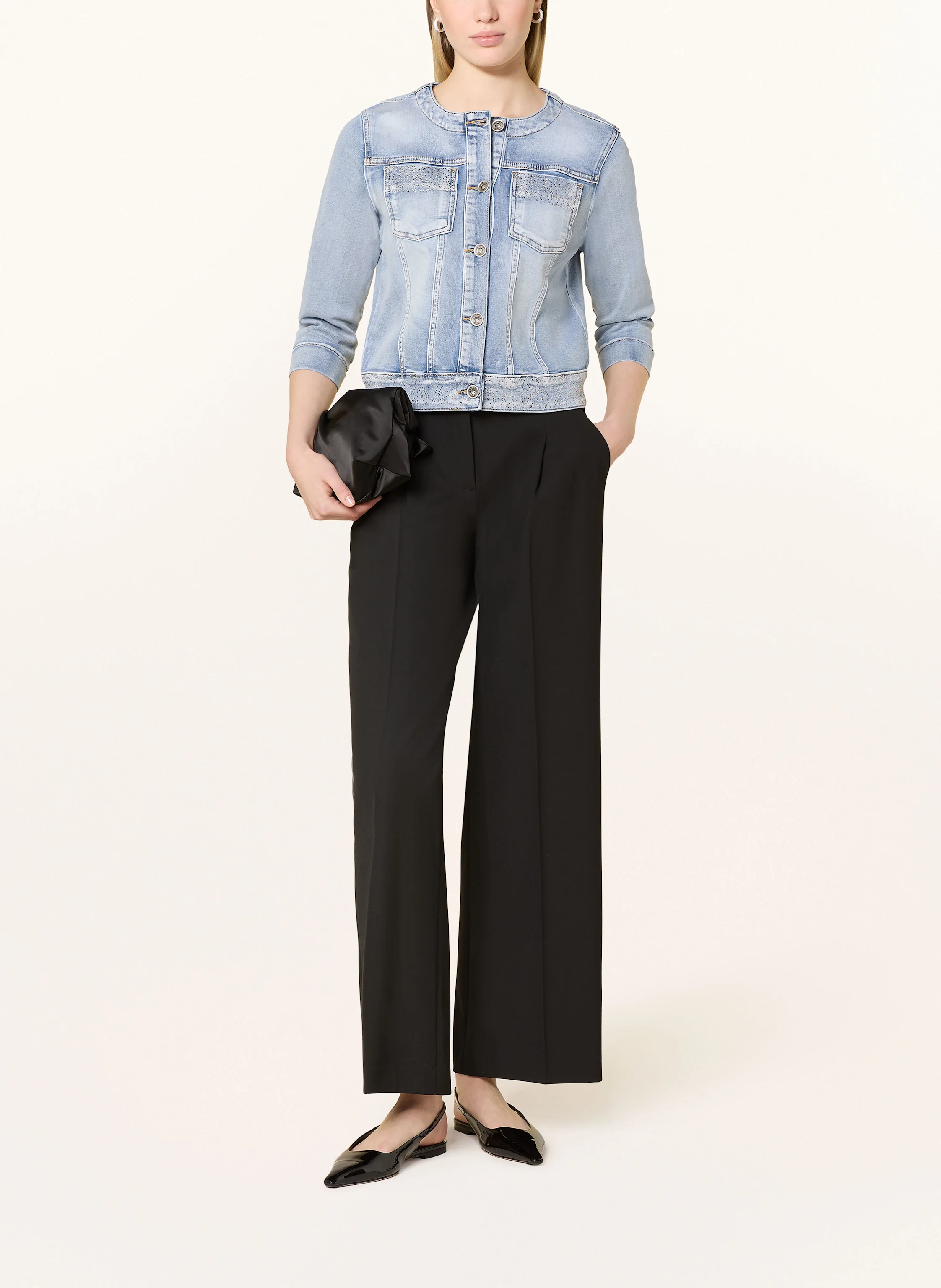 Betty Barclay Jeansjacke mit Schmucksteinen und 3/4-Arm