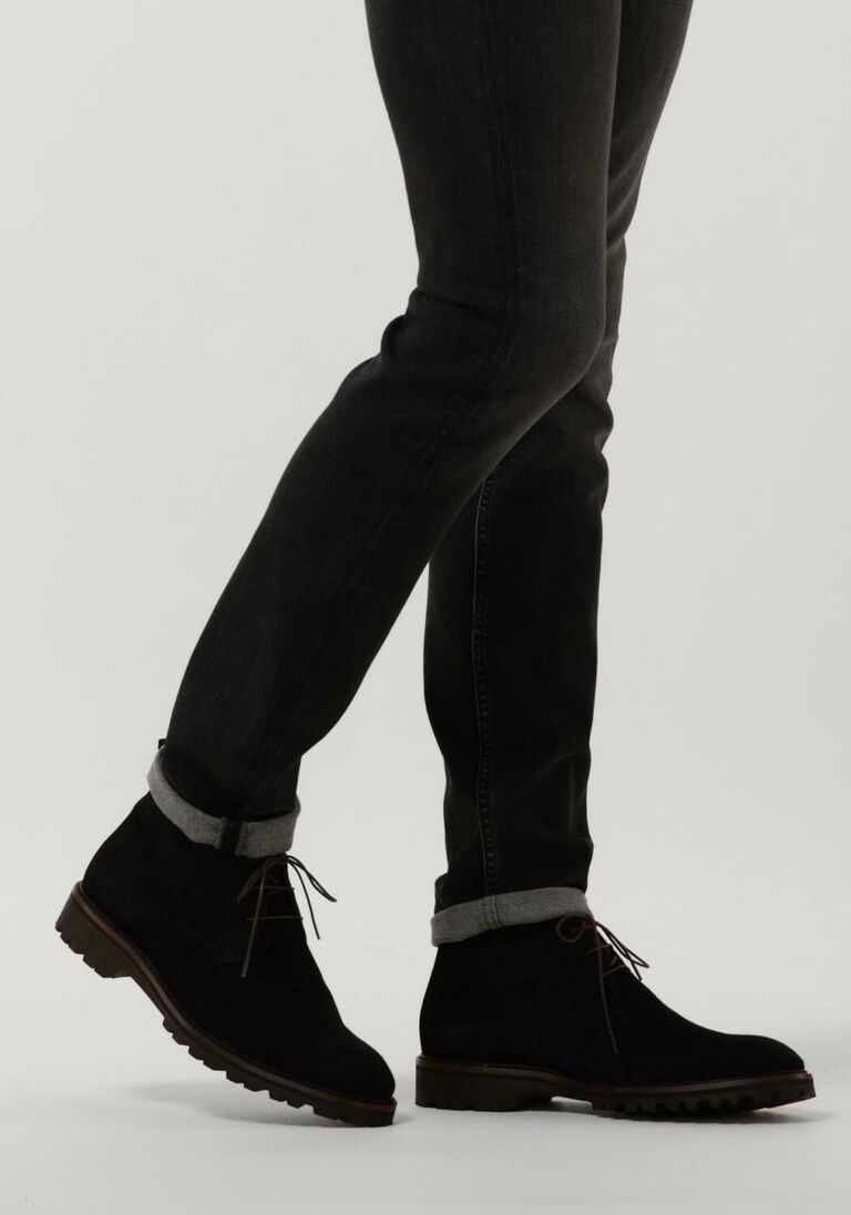 FLORIS VAN BOMMEL zwarte floris van bommel veterschoenen sfm-50082