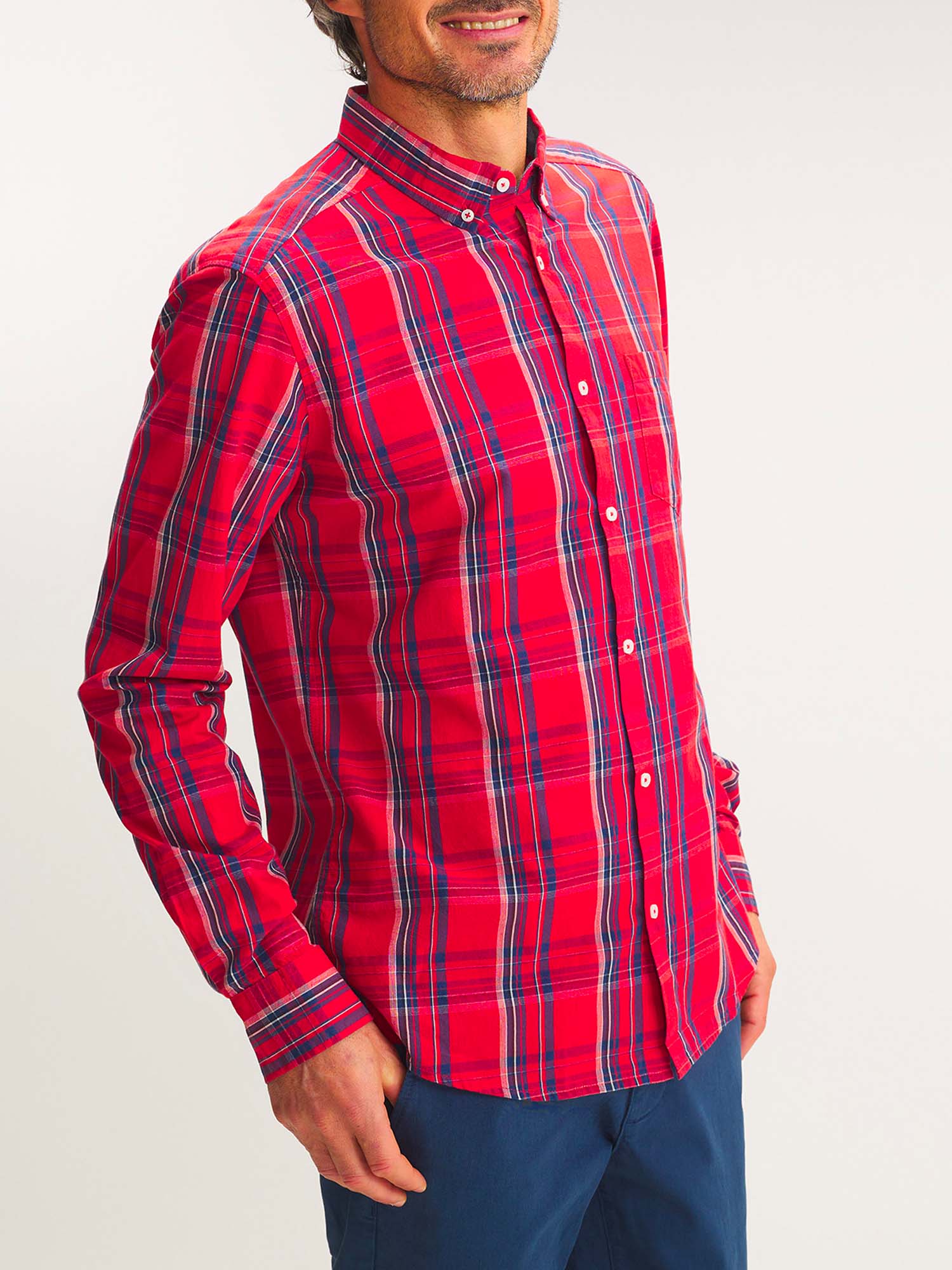 Chemise Homme Grands Carreaux Rouge