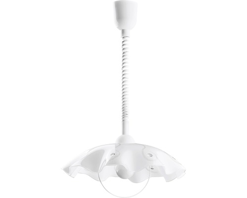 Hanglamp, 1-lichts, HxØ 110x41,5 cm, satijnen afwerking, met trekkoord