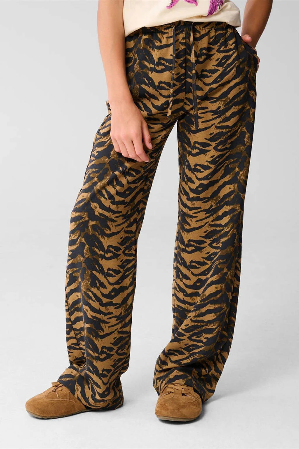 Shoeby wide leg casual broek bruin