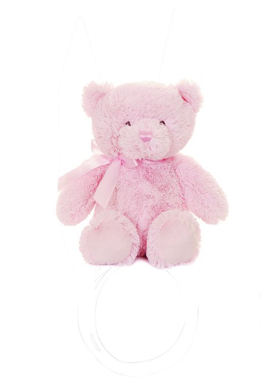 Teddybjørn rosa med sløyfe