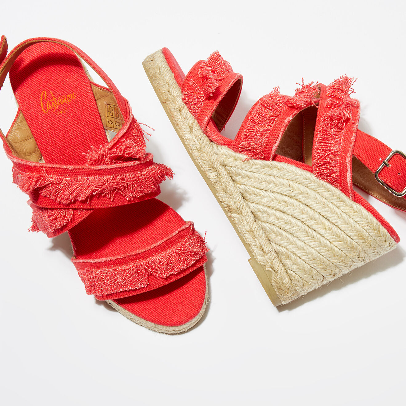 Castaner Sandales compensées Begga rouges - Talon 9.5 cm