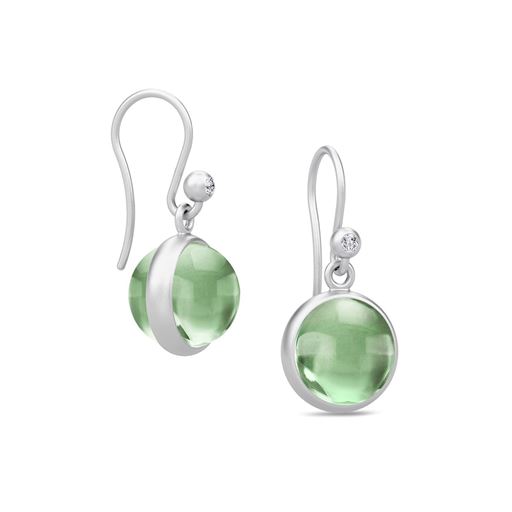 Julie Sandlau Prime Øreringe, Sølv/Green Amethyst