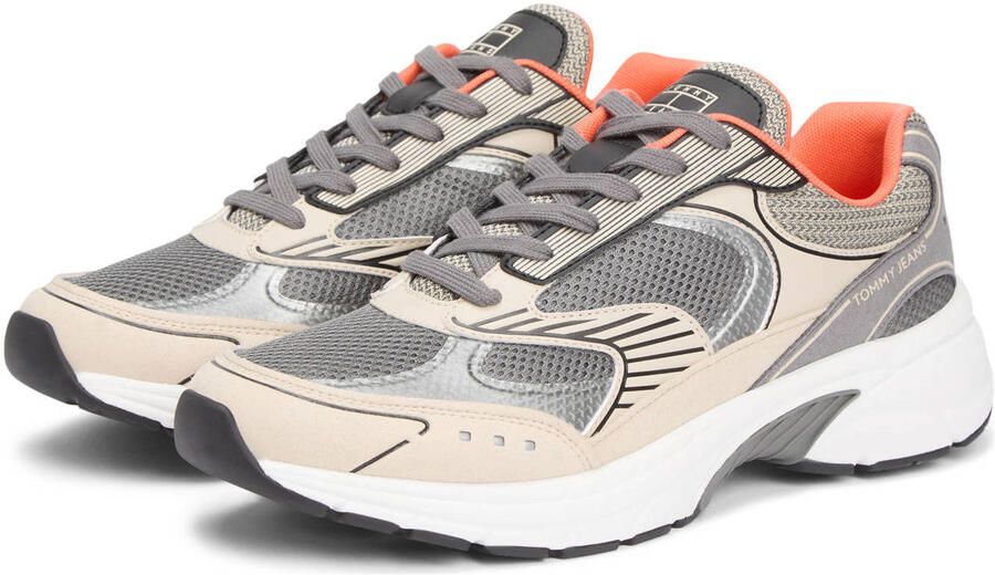 Tommy Jeans Sneakers laag 'ARCHIVE' beige donkergrijs neonoranje