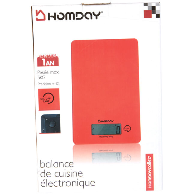 Balance de cuisine électronique Homday rouge