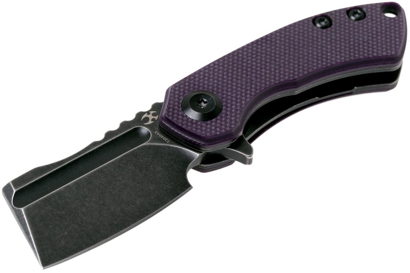 Kansept Mini Korvid T3030A3 Blackwashed, Purple G10 zakmes, Justin Koch design
