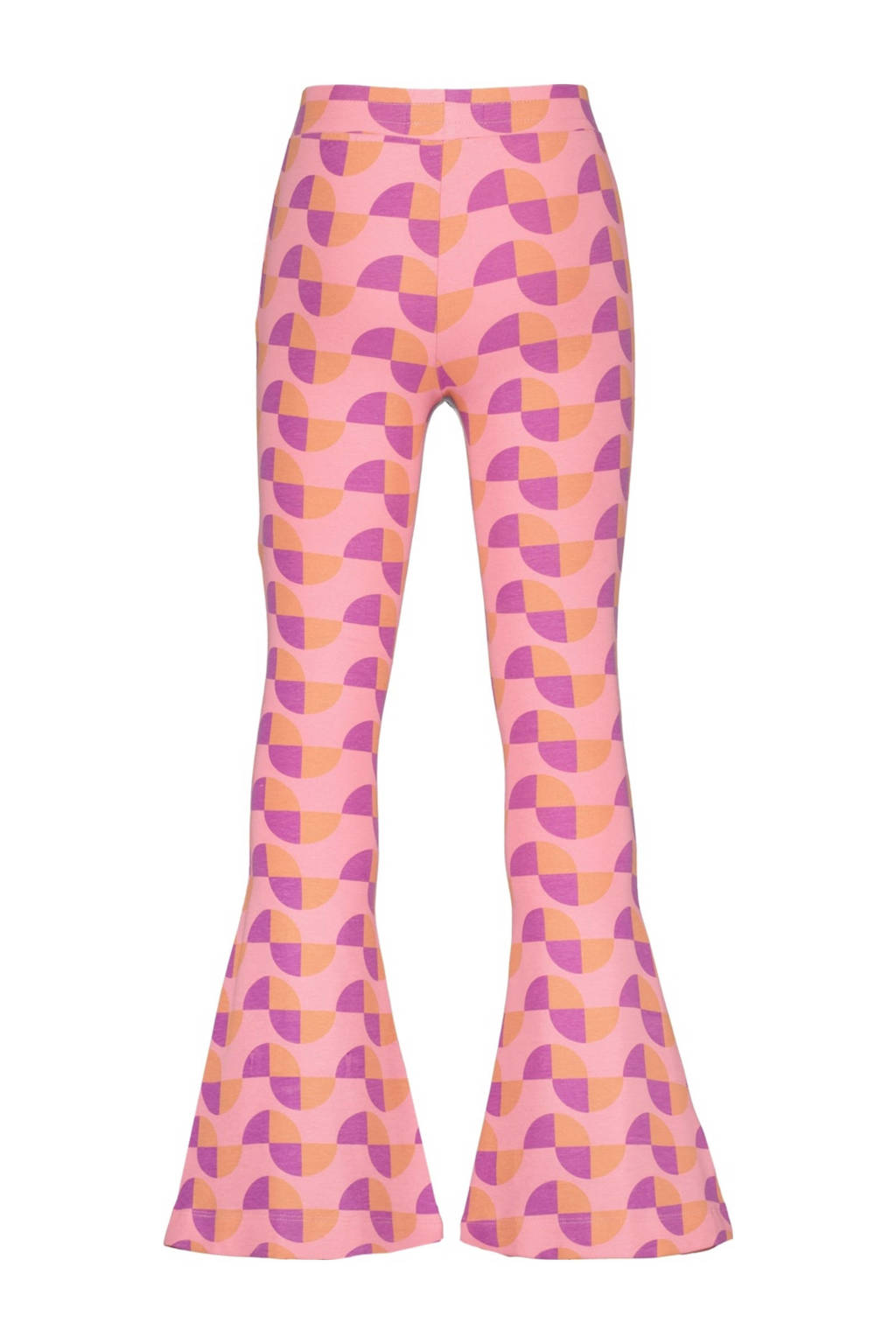 Raizzed flared broek Rae met all over print roze/paars/oranje