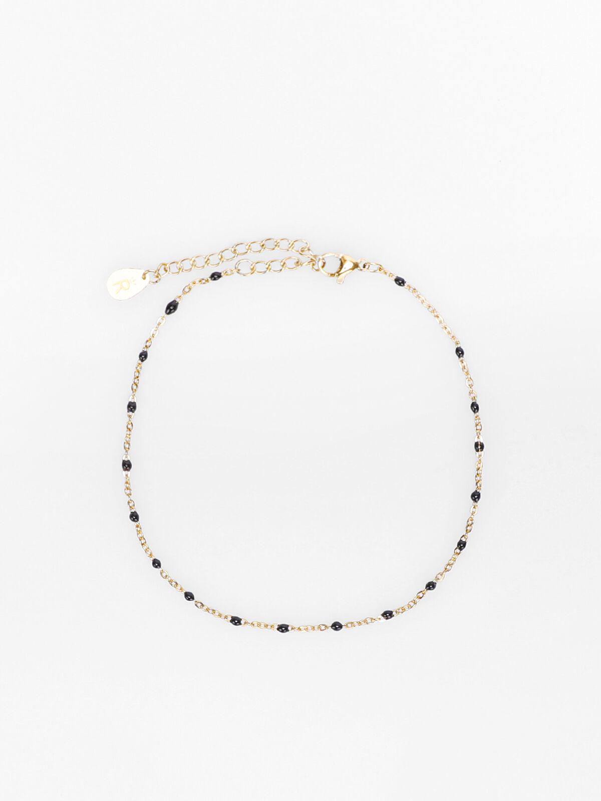 Chaine de cheville à perles- Noir