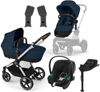 Cybex EOS Lux Duovogn inkl. Aton B2 & Base, Silver/Ocean Blue
