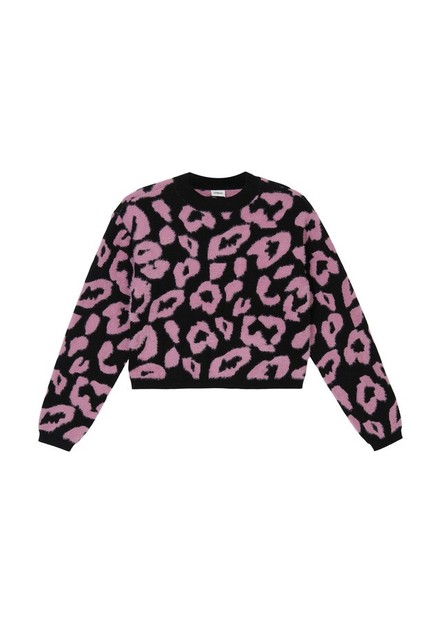 s.Oliver Junior Strickpullover , mit Leo-Print