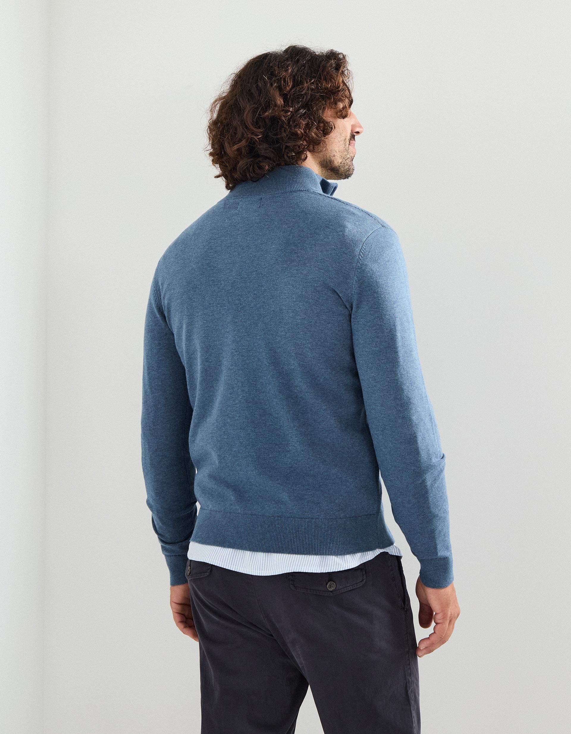 Camisola com Fecho, Homem, Azul