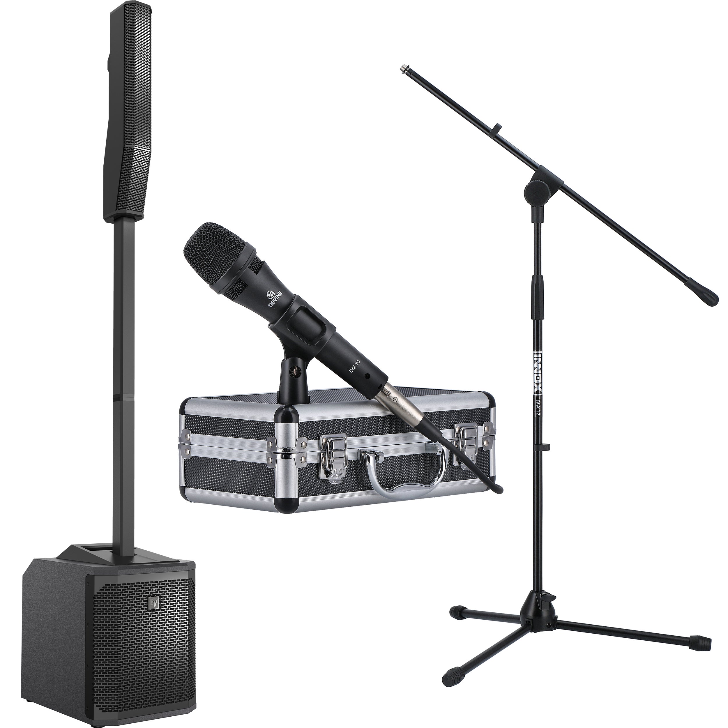 Electro-Voice Evolve 30M zwart + Devine DM 70 + Innox IVA 12