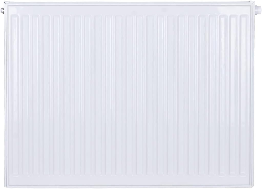 Belrad® Heizkörper Typ 22 | flacher Universalheizkörper mit 6 Anschlüssen | modern, kompakt & energiesparend | Wandmontagefähig | ideal für Wohnzimmer, Bad & Gäste-WC | Flachheizkörper weiß 60x40cm