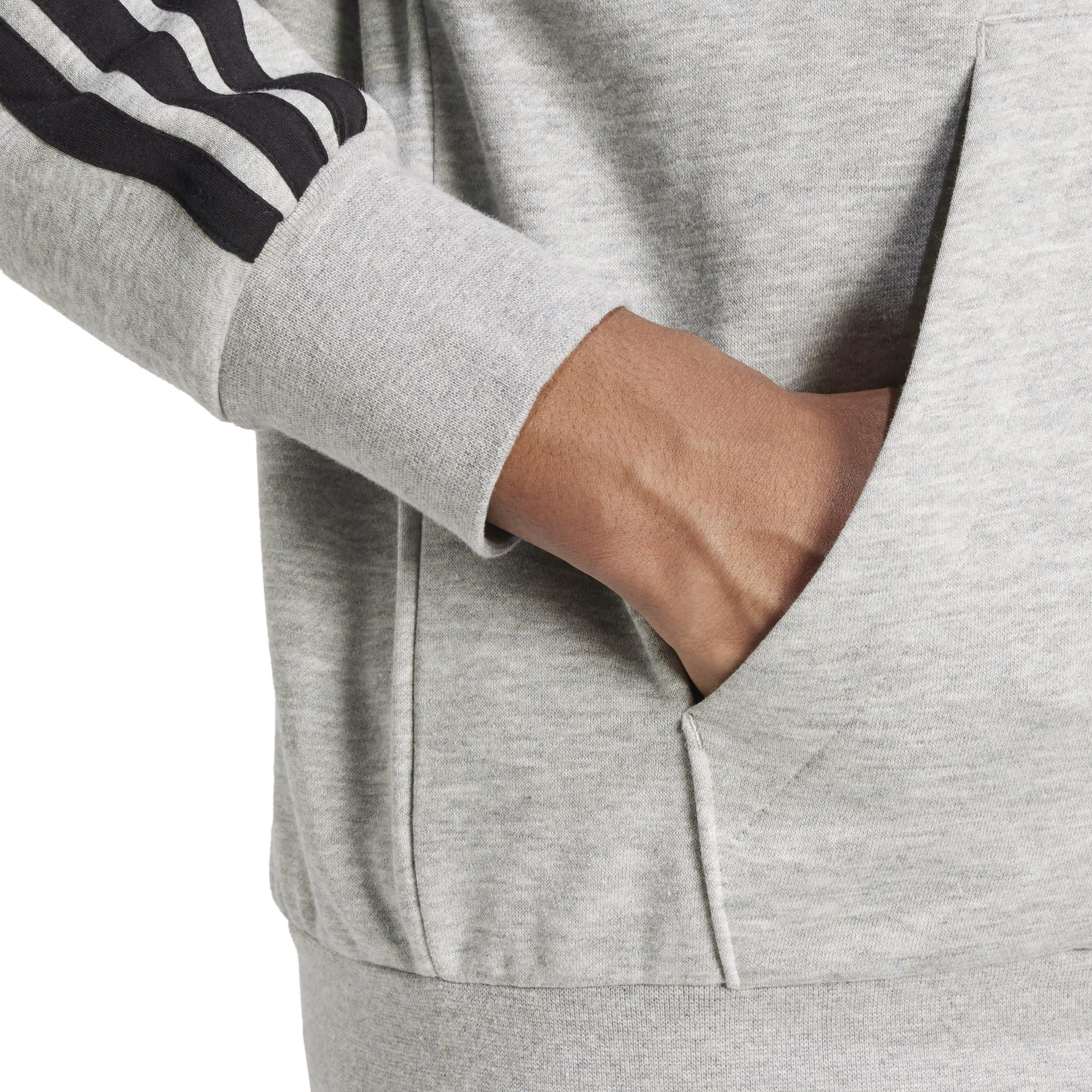 adidas Essentials Fleece 3-Stripes Full-Zip Hoodie Mens