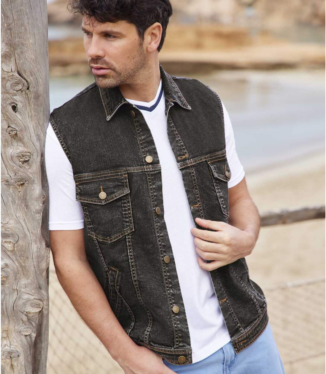 Veste Denim Sans Manches