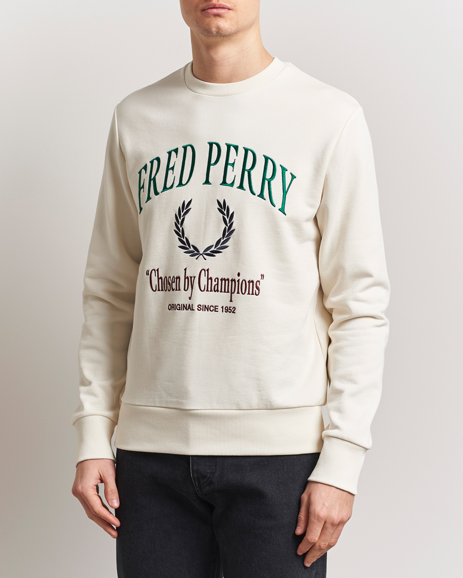 Fred Perry Embroidered Champion Sweatshirt Ecru