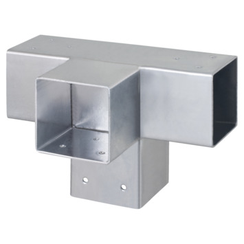 Paalverbinder voor pergola T-verbindingsstuk 4-kants 7x7 cm gegalvaniseerd