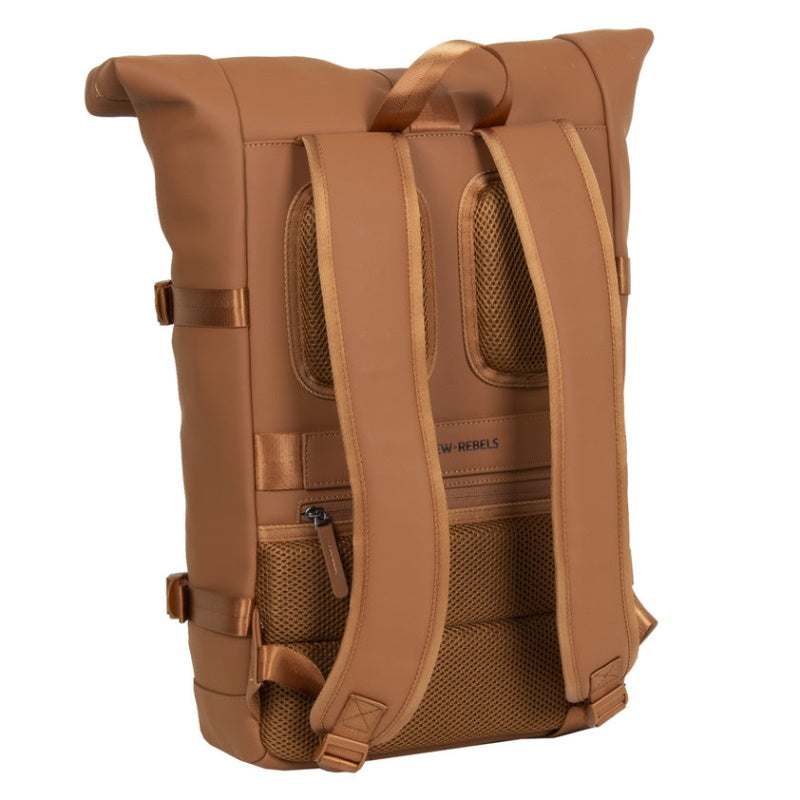 New Rebels Williams Waterproof Rolltop Rugzak Laptopvak 15,6'' Cognac