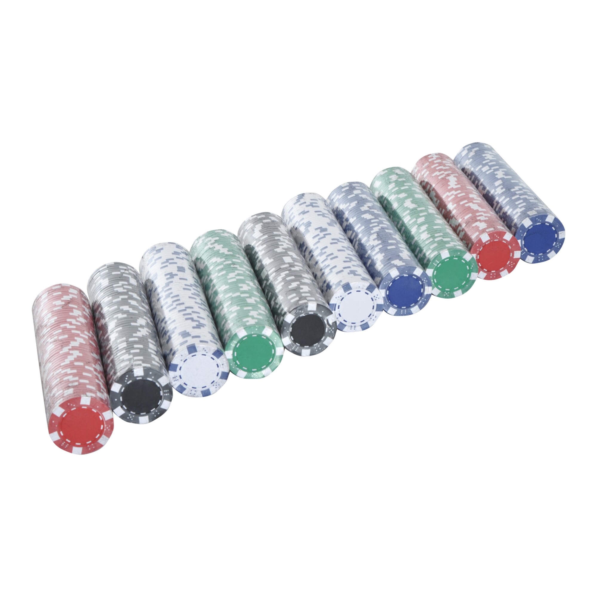 HOMCOM Pokerkoffer mit 300 Chips silber 38 x 20,5 x 6,5 cm (LxBxH)
