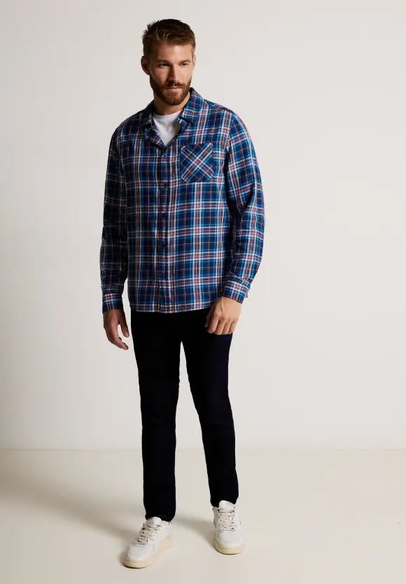 Hemd mit Karomuster - navy blue