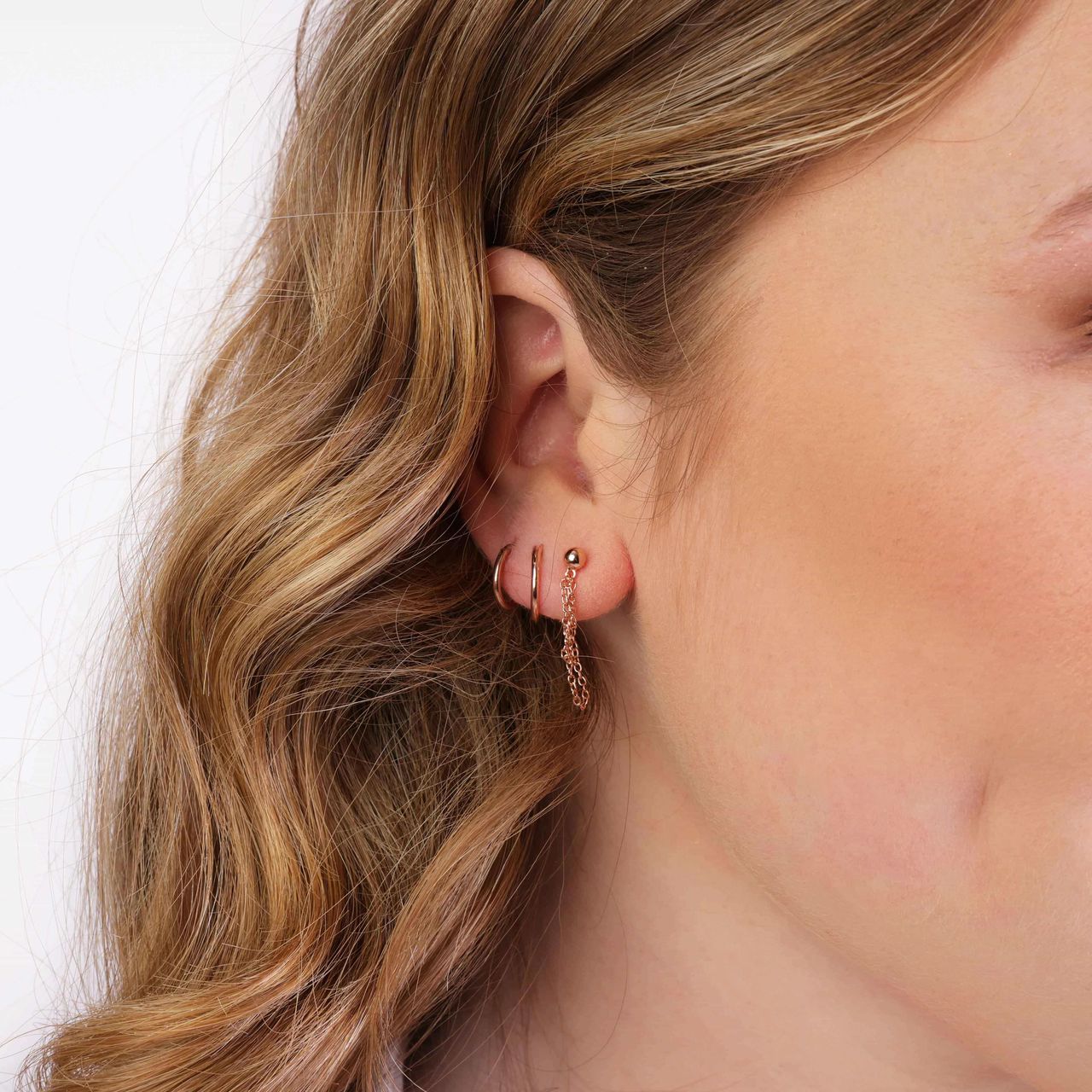 Zilveren oorbellen roseplated 10mm