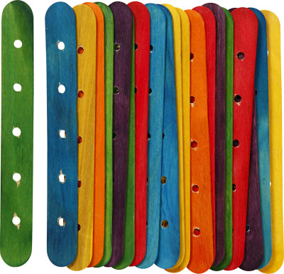Konstruktionspinde - L 15 CM - B 1,8 CM - Hulstr. 4 MM - Assorterede Farver - 20 Assorterede