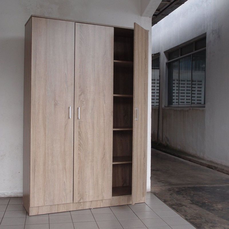 Opbergkast Ray 120cm met 3 deuren en 4 legplanken sonoma eik