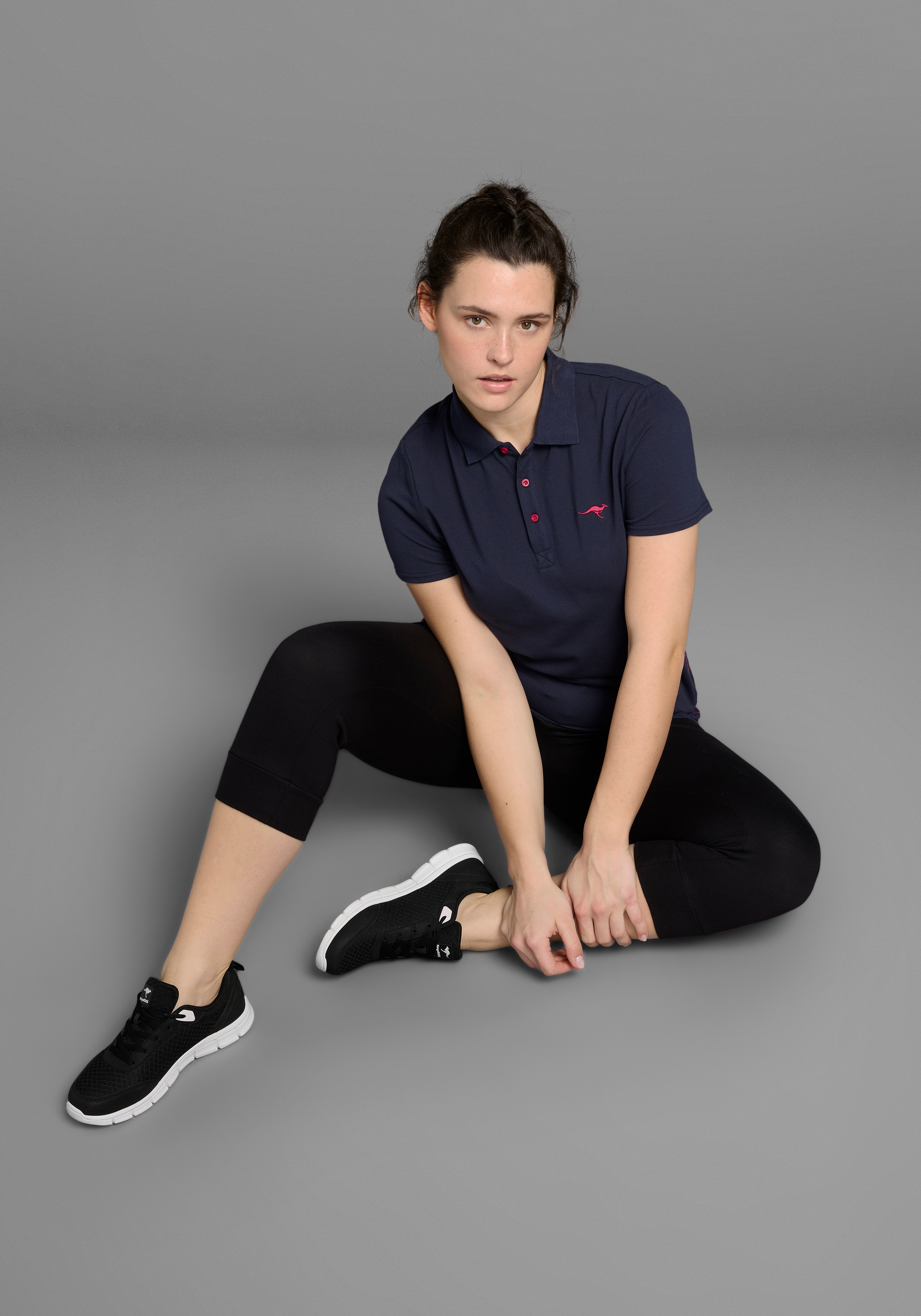 KangaROOS Poloshirt Kurzarm,  unifarben,  Polokragen,  aus Baumwolle, grosse Grössen