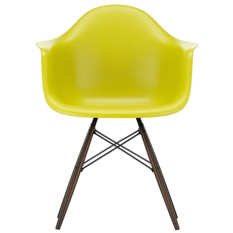 Vitra Eames DAW stoel donker esdoorn onderstel, Mustard