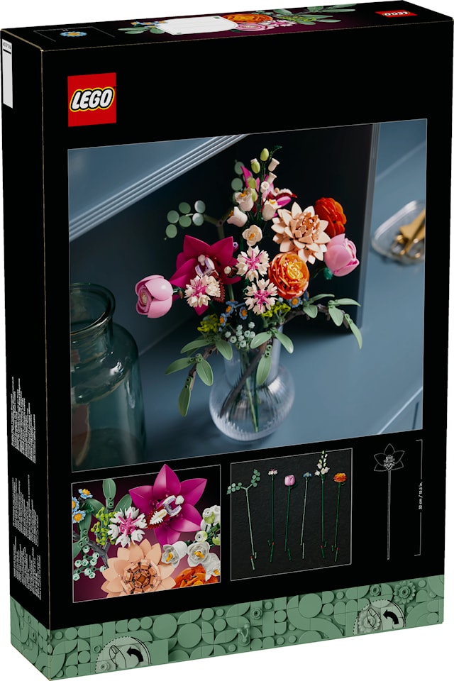 Vakker bukett med rosa blomster LEGO® Botanicals (10342)