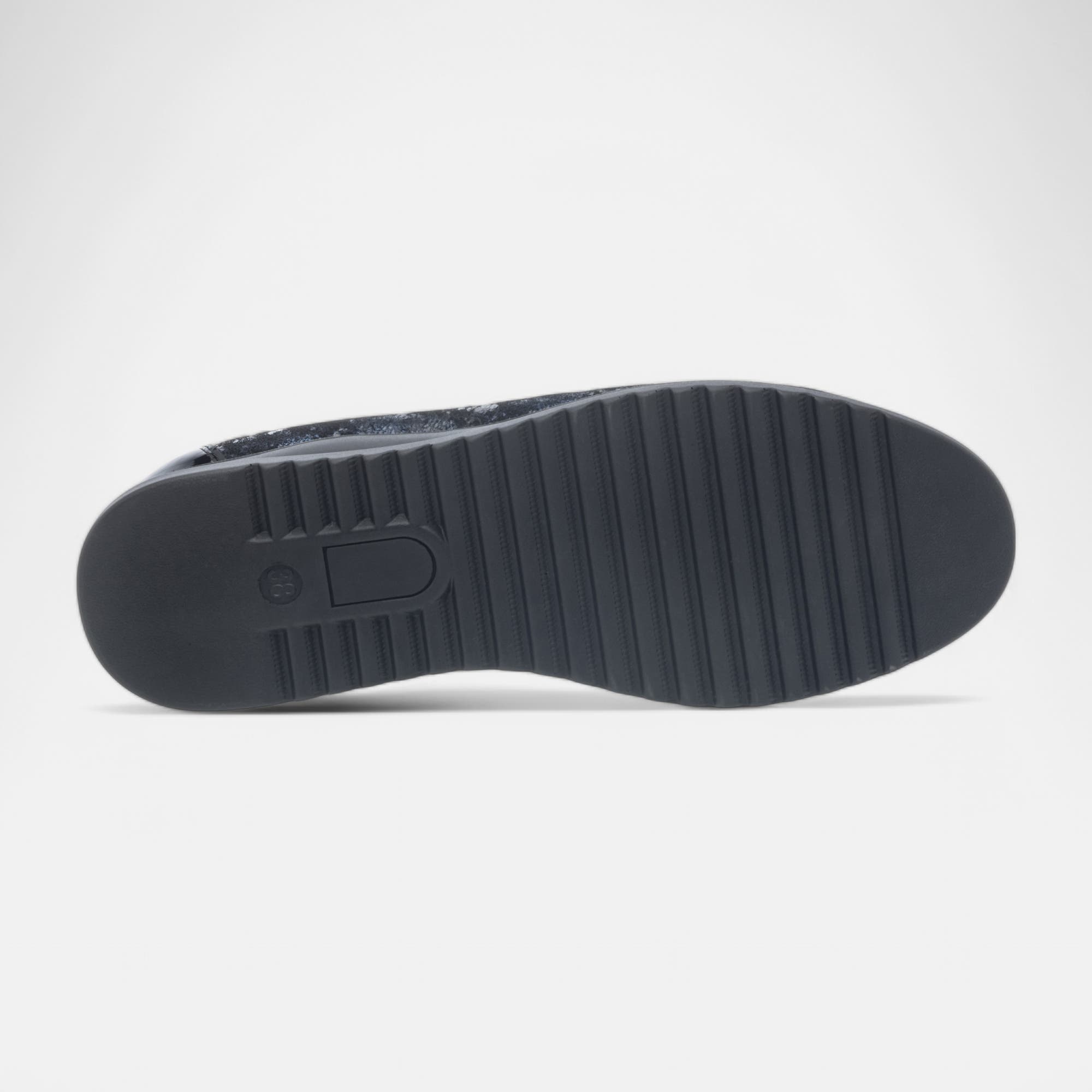 Ballerines Femme en cuir bleu marine