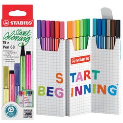 Feutre Pen 68, set zigzag de 18 pièces
