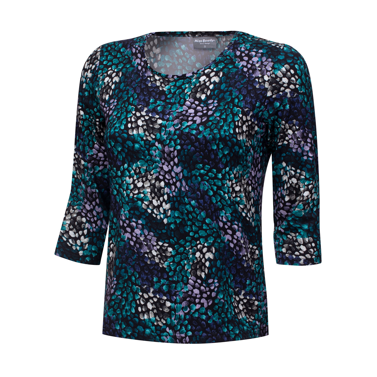 Damen 3/4 Shirt bedruckt mit Viscose-Anteil