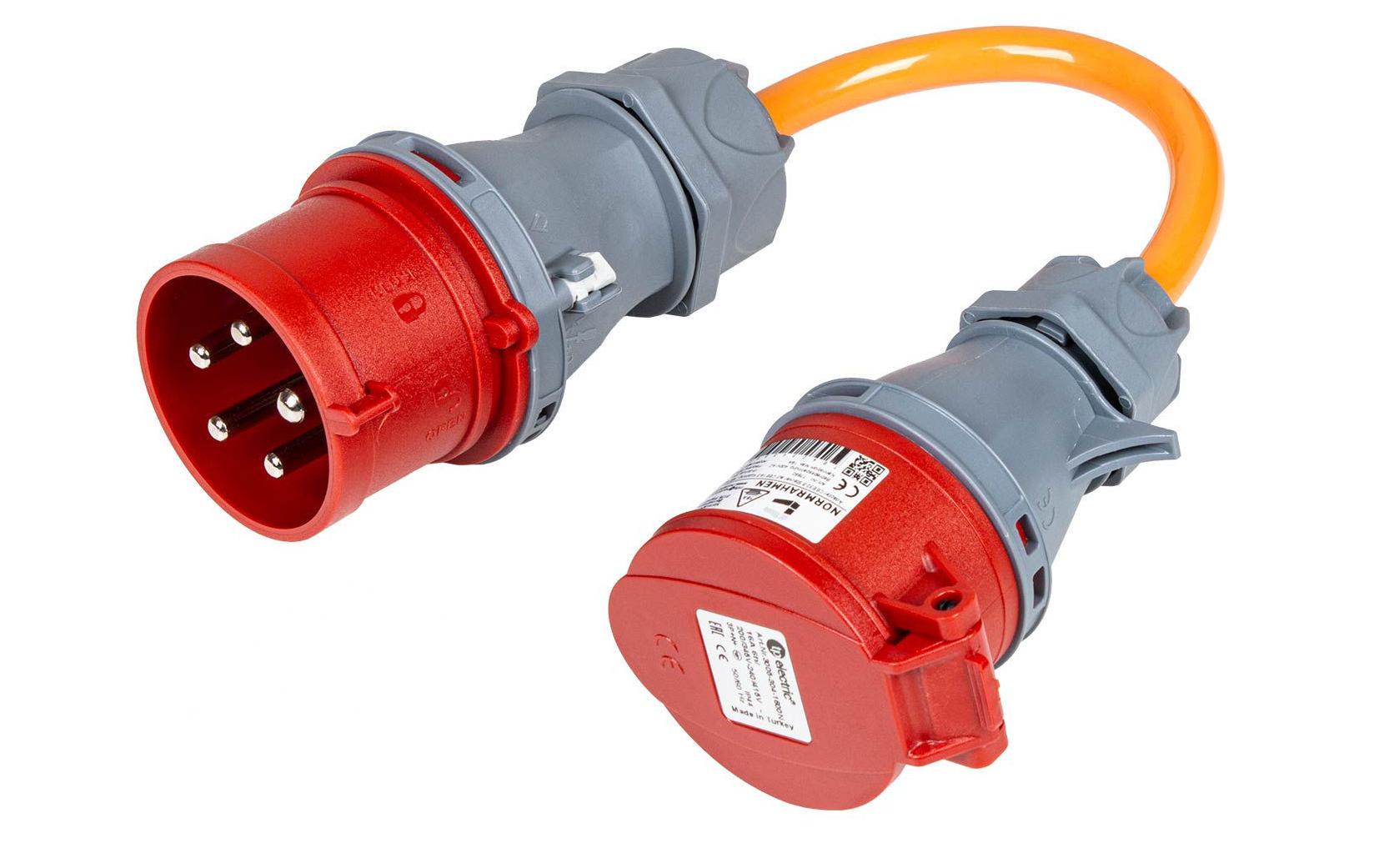 Adapterkabel CEE32/5 - CEE16/5CEE-Übergangskabel mit CEE32/5 Stecker auf CEE16/5 Kupplung