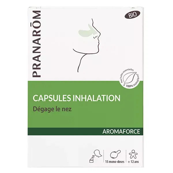 Cápsulas para inalação Pranarom Aromaforce Organic (15 cápsulas)