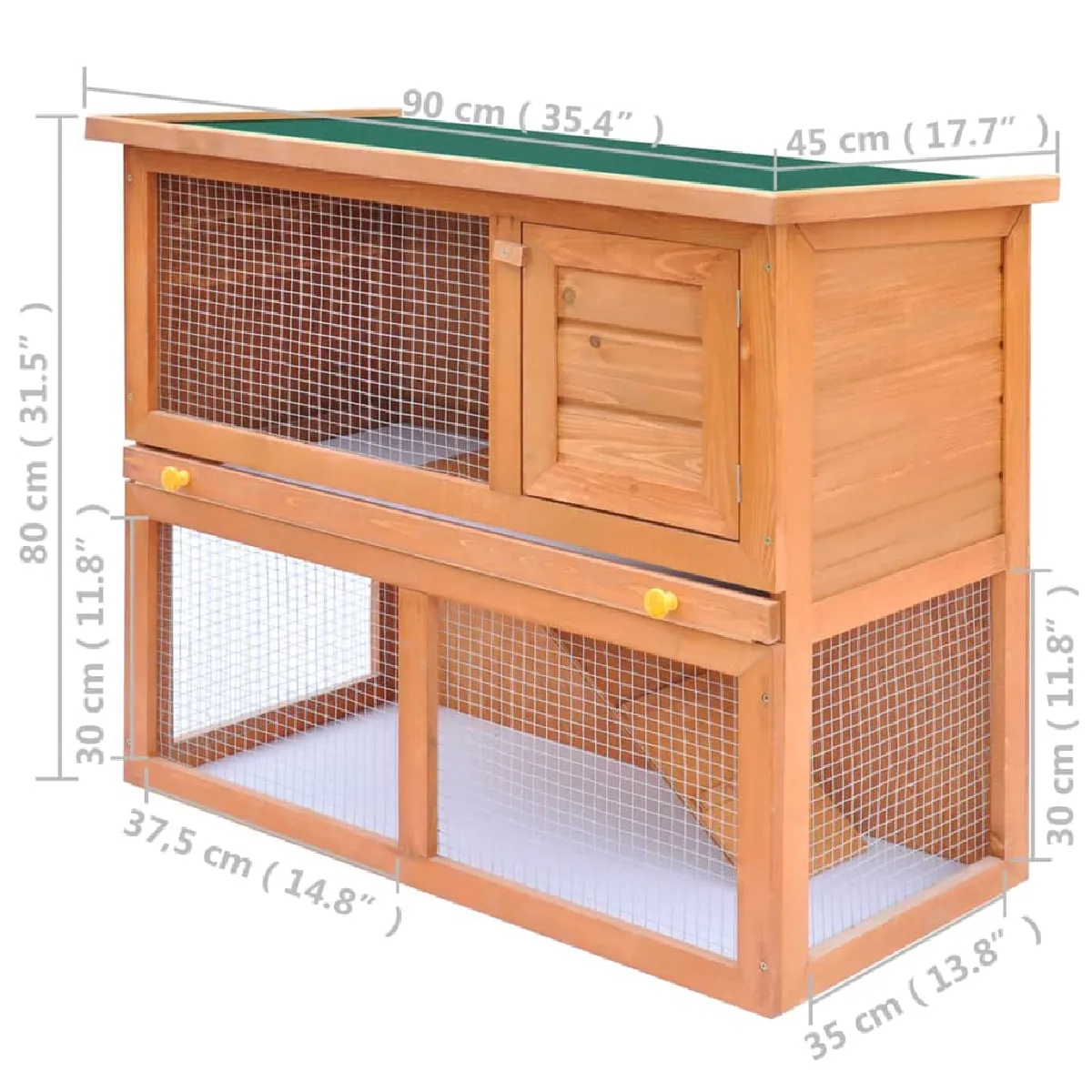 vidaXL Clapier d'extérieur Enclos pour petits animaux