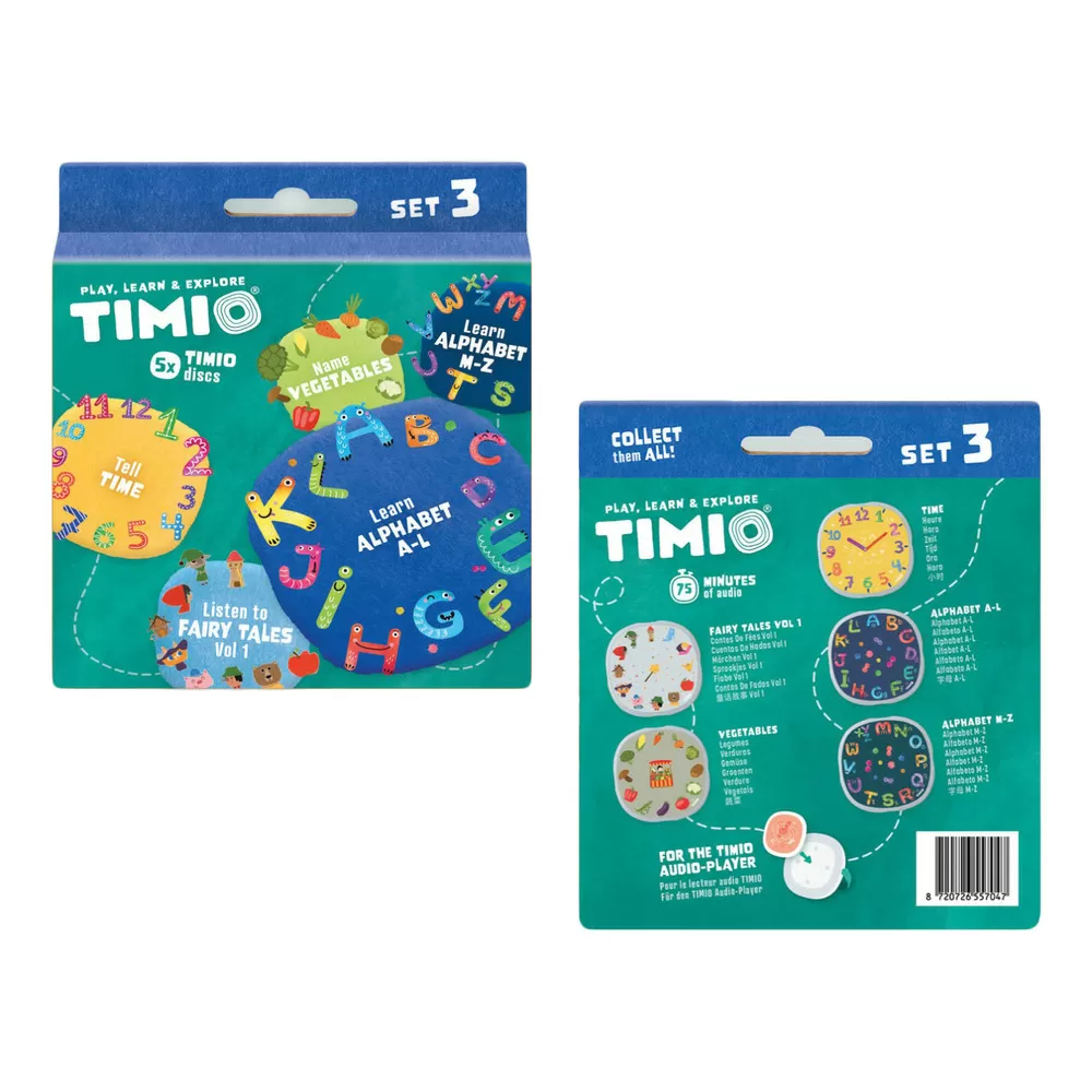 TIMIO Disc Set 3 - Eventyr, tiden, grøntsager, alfabet A-L  og alfabet M-Z - 1 stk.