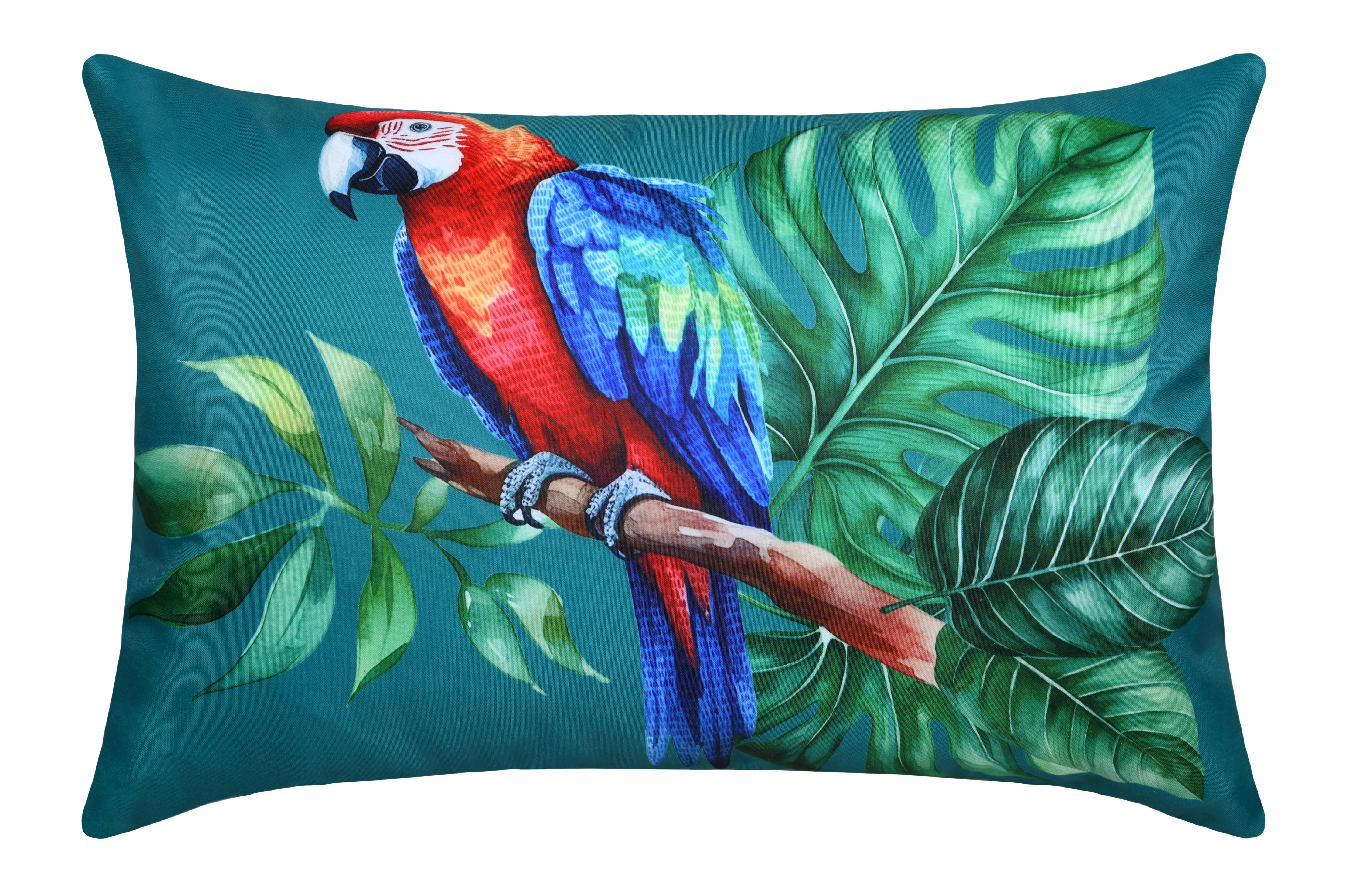 COUSSIN DEPERLANT DECO IMPRIME PERROQUET 40X60CM