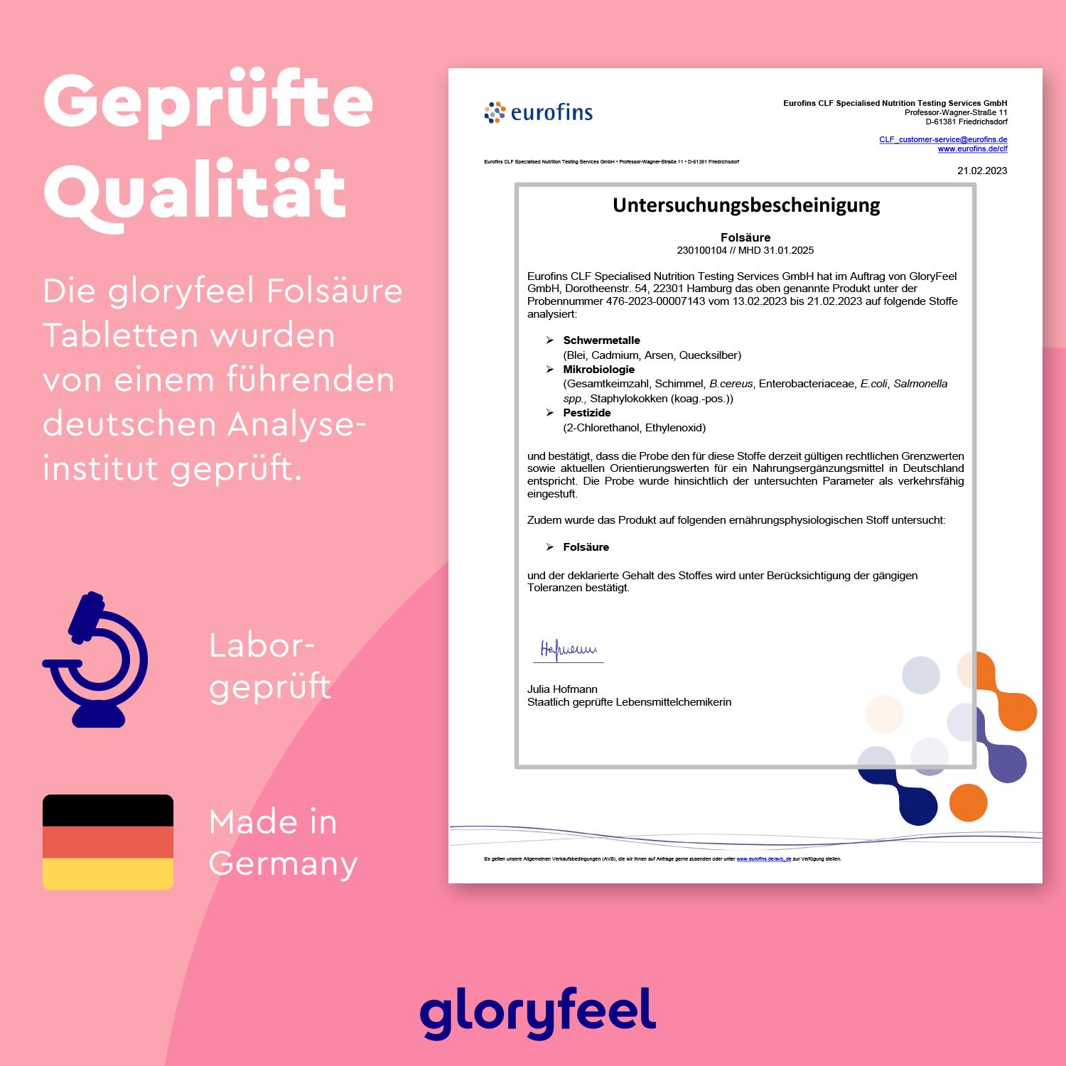 gloryfeel® Folsäure Tabletten