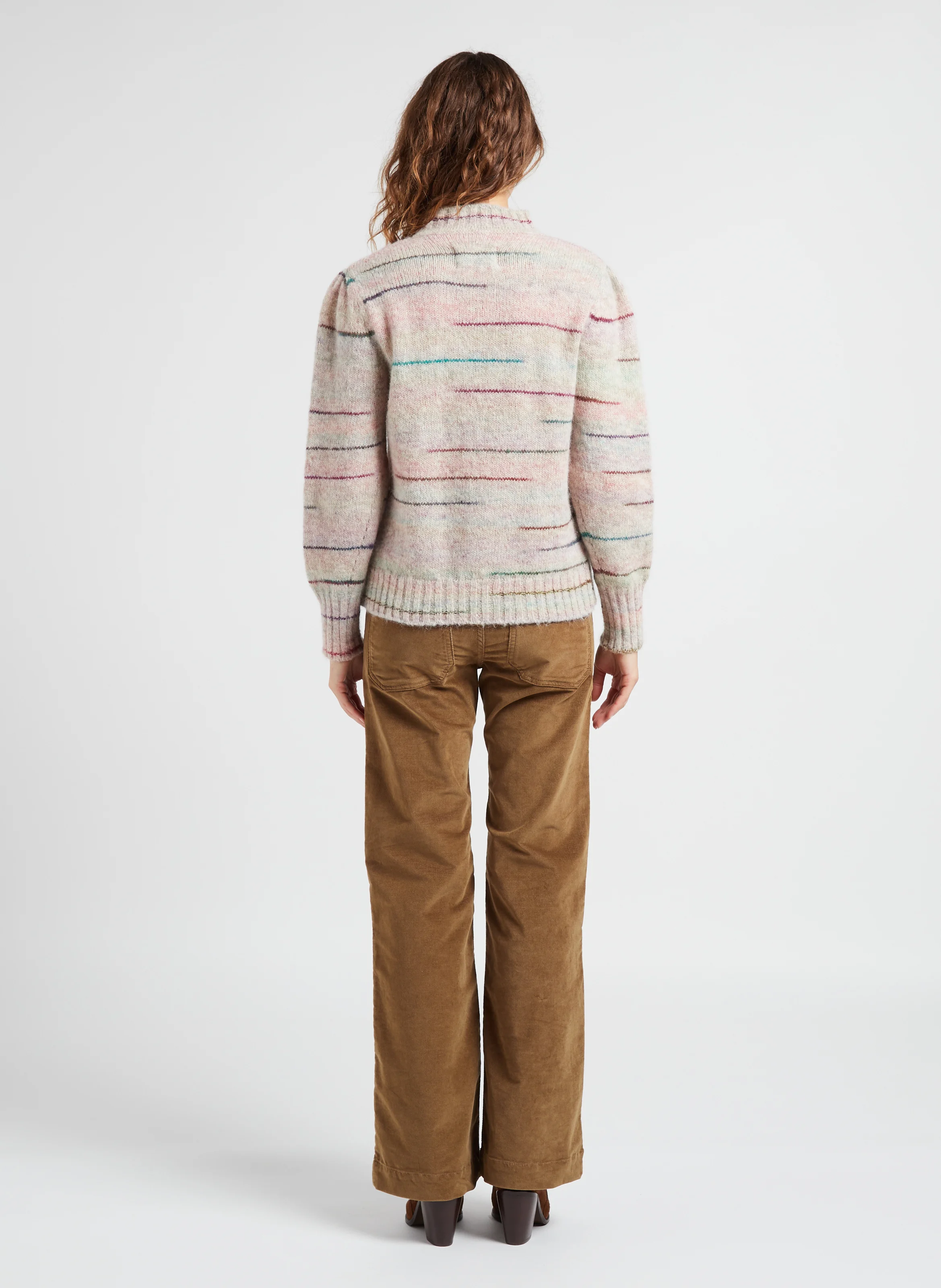 MARIKA - Pull droit col montant en laine mélangée | Beige