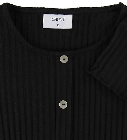 Grønt T-shirt - Hin - Rib - Sort