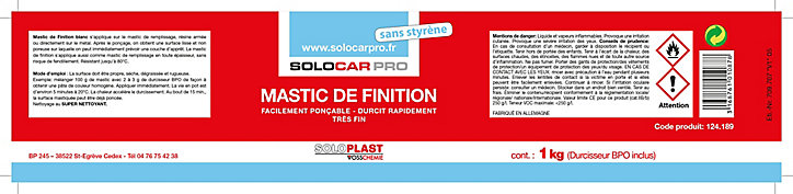 Mastic de finition 1 kg coloris blanc