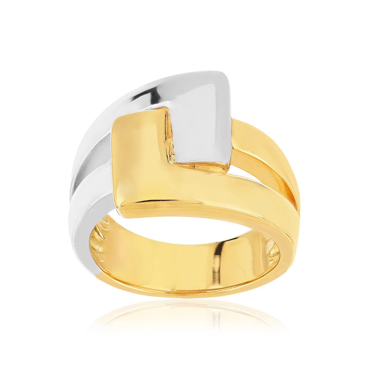 Bague plaqué or jaune 2 tons