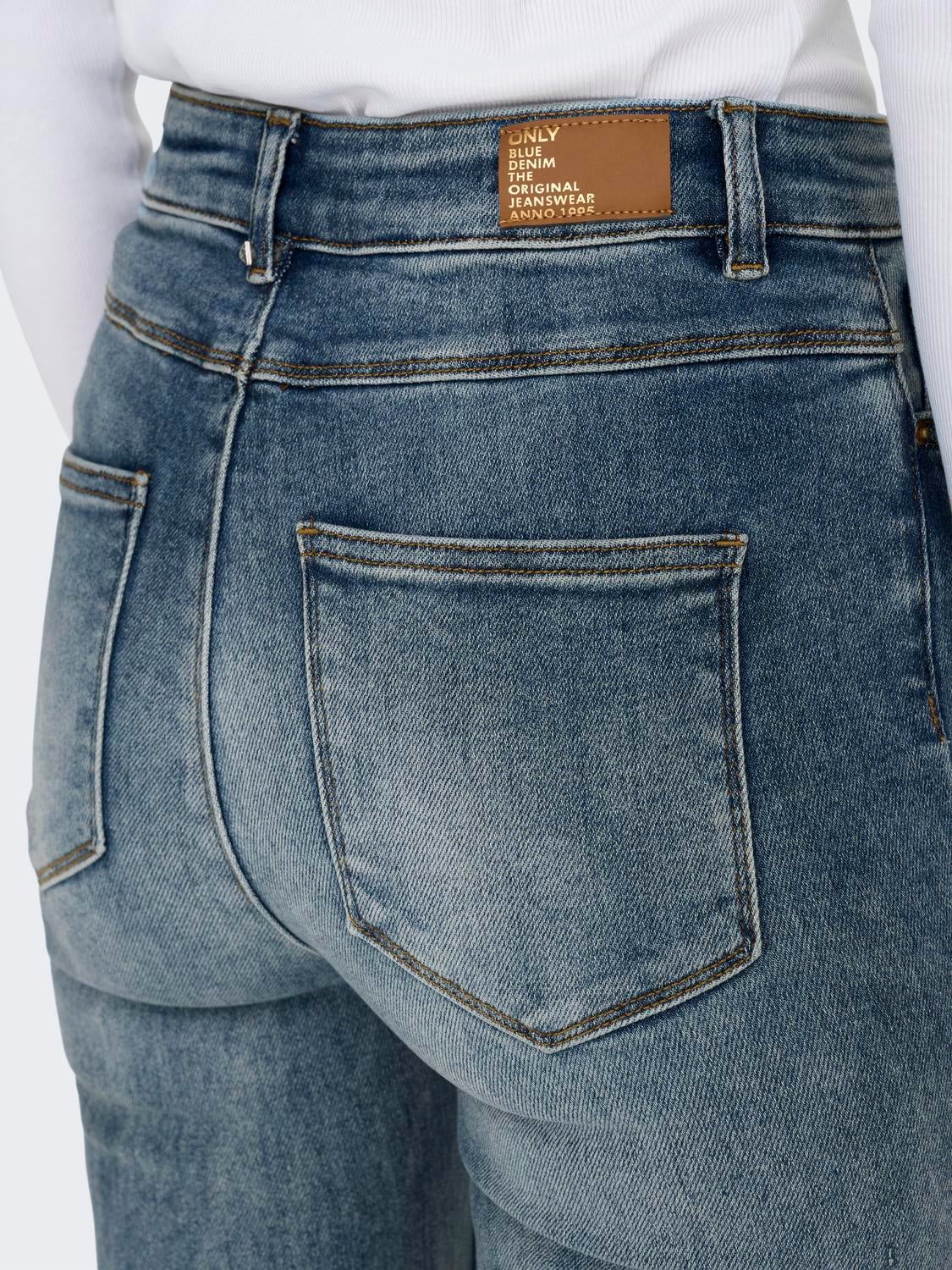 ONLMILA Hohe Taille Ausgestellt Jeans Medium Blue Denim