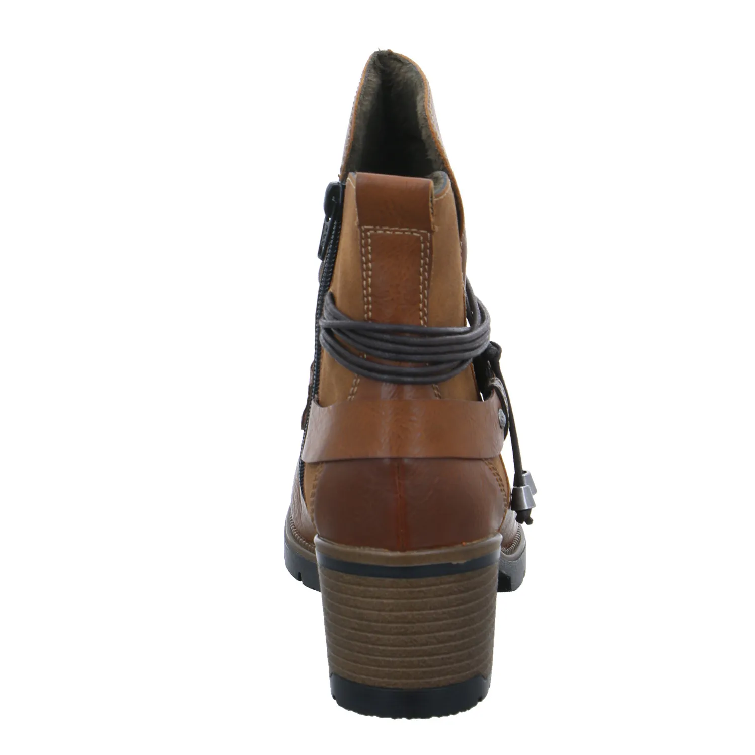 RIEKER Stiefelette Cognac Lederimitat  Wechselfussbett
