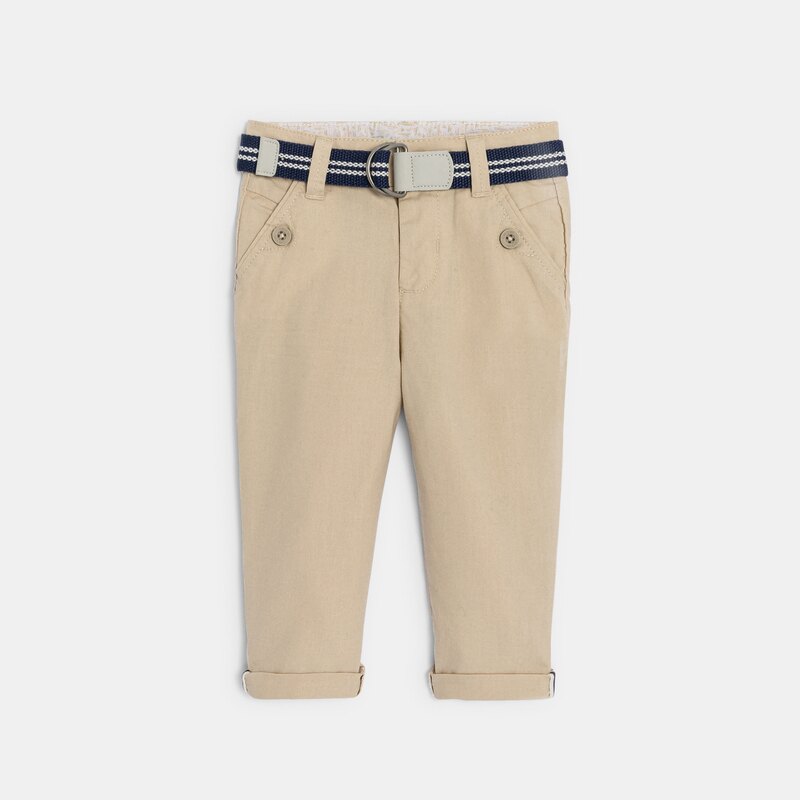 Pantalon coton et lin beige bébé garçon Beige